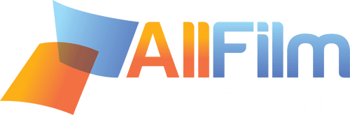 Logo of All Film Solutions with colorful text on a transparent background