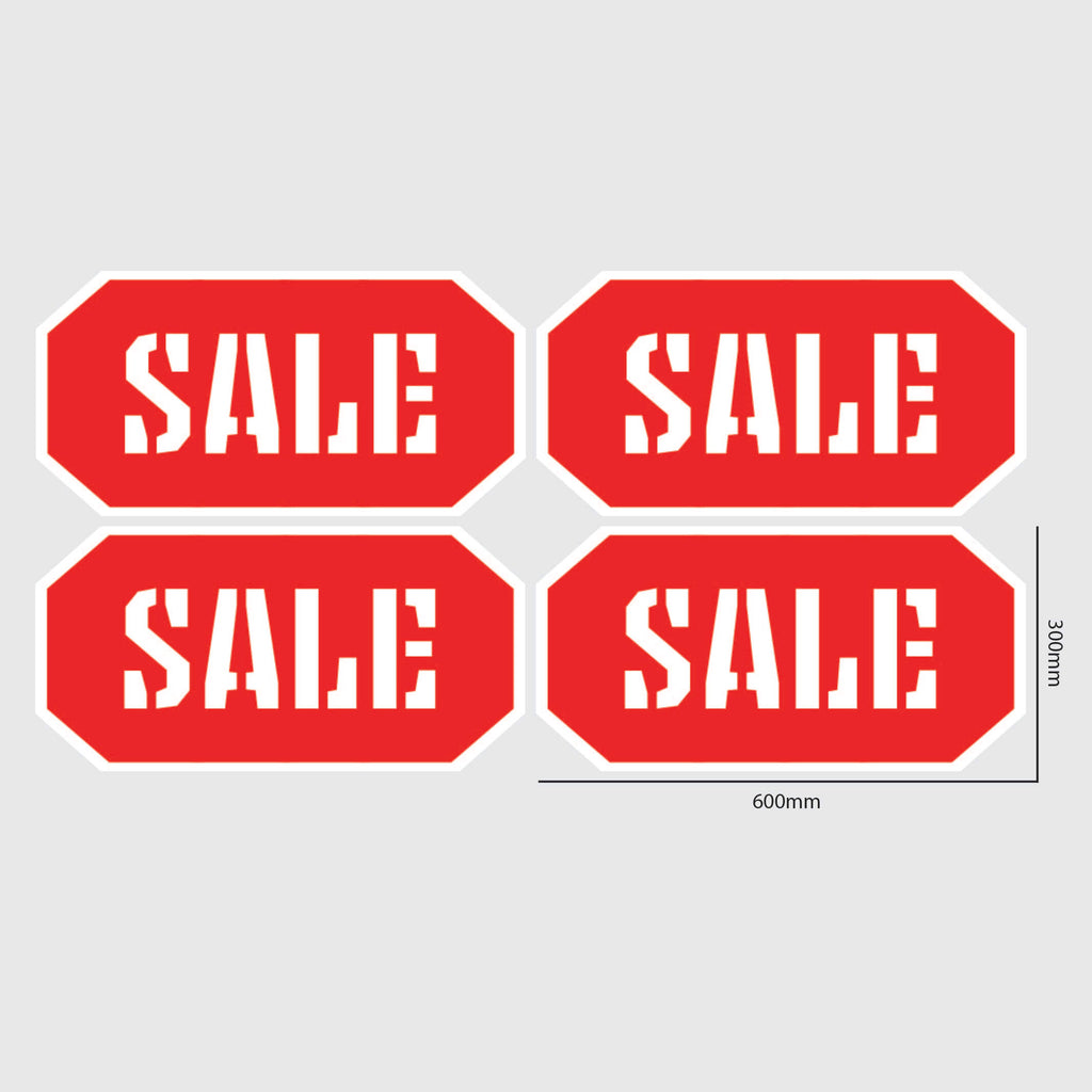 Sale window sticker tag design Red