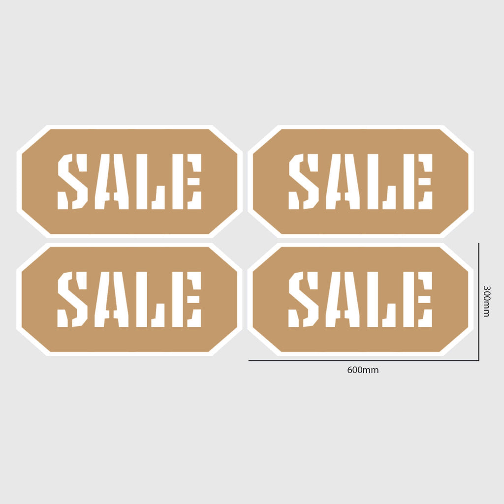 Sale window sticker tag design Brown