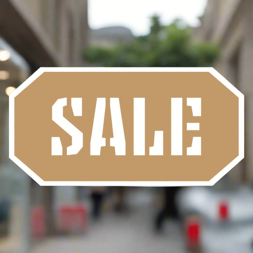 Sale window sticker tag design Brown